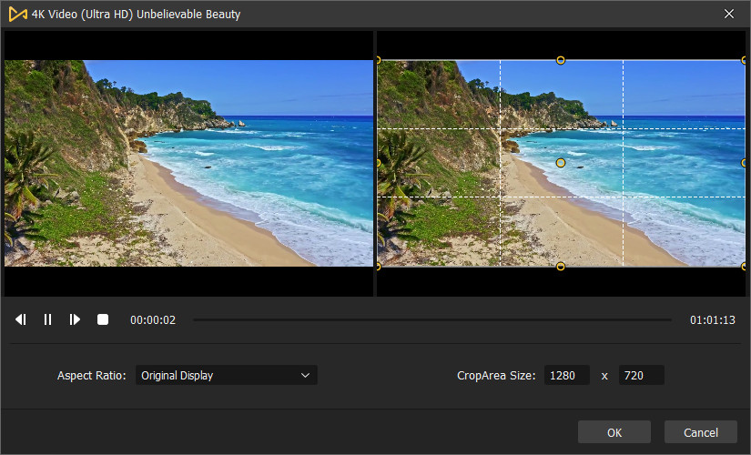 recortar y ampliar el vídeo