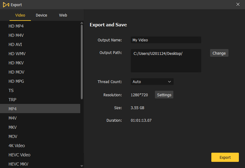 exportar videos a la computadora