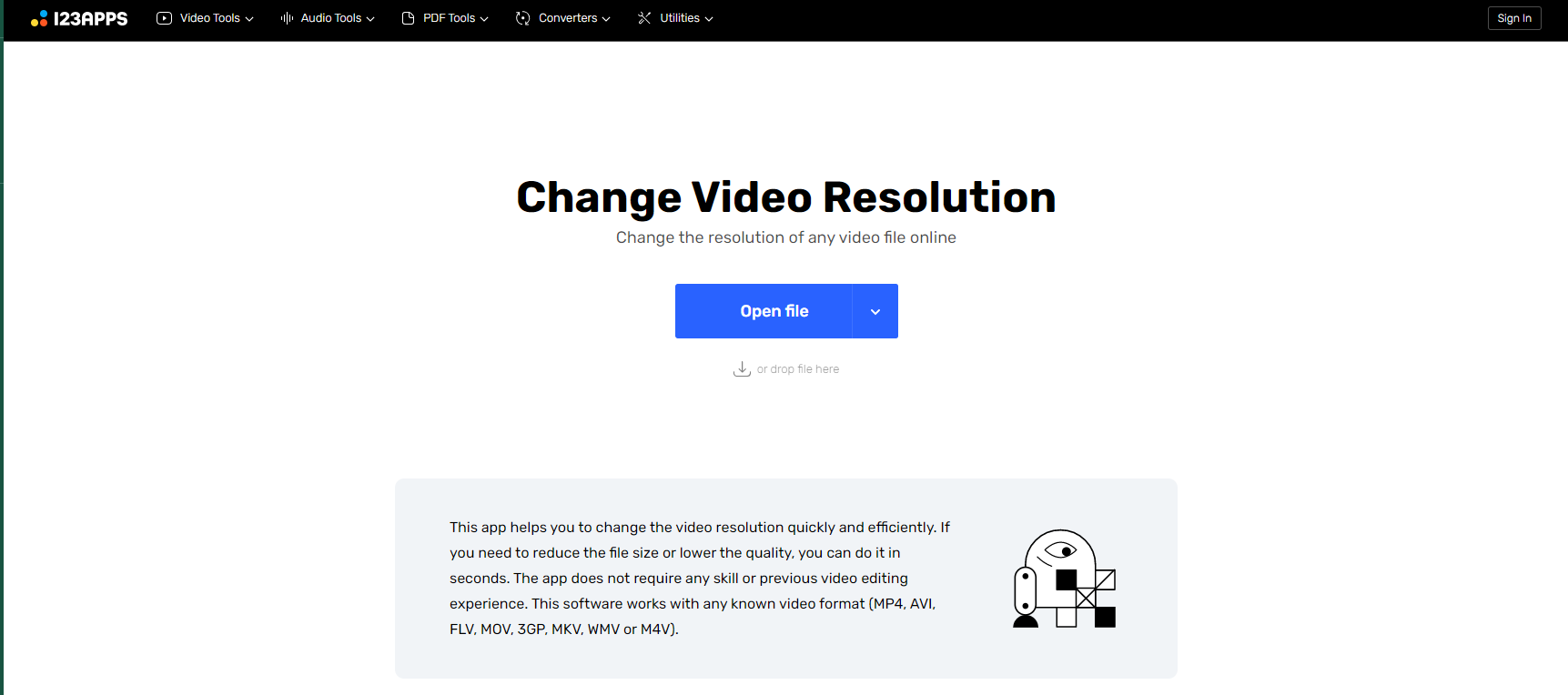 cambiar resolución de vídeo con 123apps