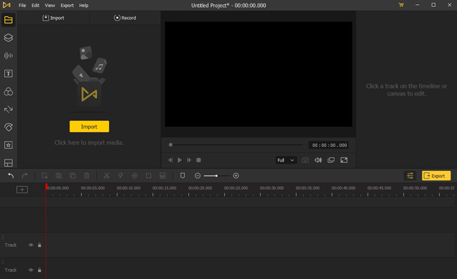 interfaz de acemovi video editor