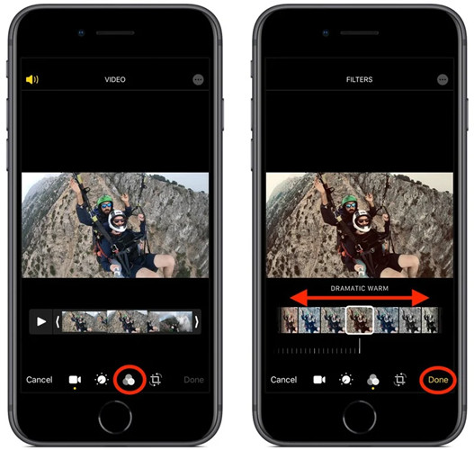 añadir filtro a video en iphone