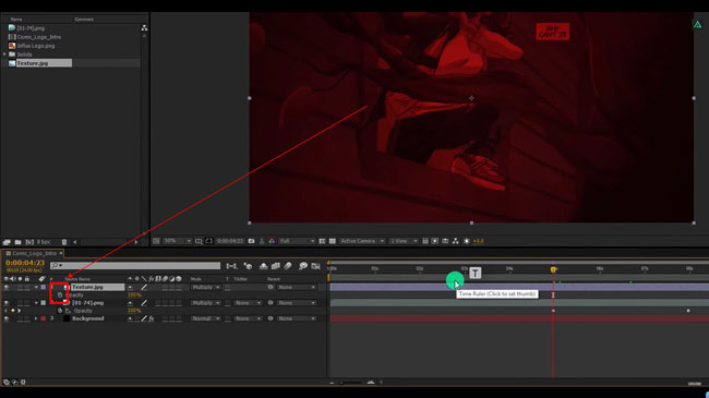 añadir fotograma clave a marvel intro en after effects