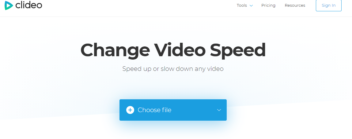 cambiar la velocidad del vídeo en clideo