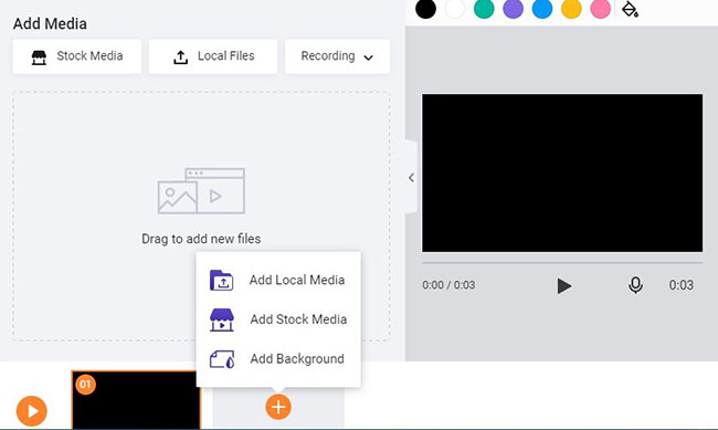 Importe el archivo de video a flexclip