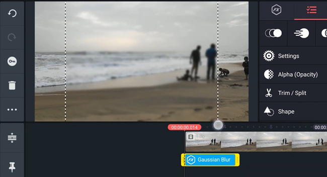 desenfocar fondo de video gratis con kinemaster