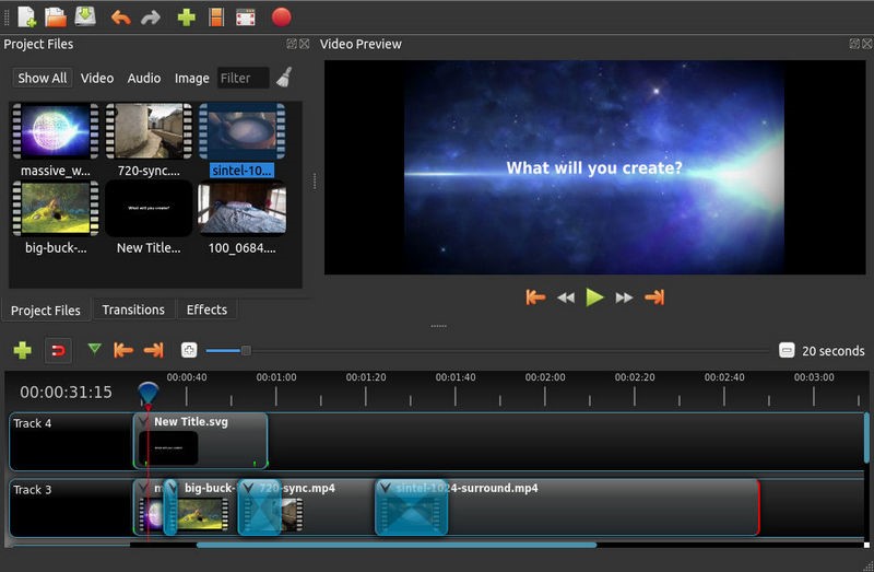 openshot editor de vídeo gratuito sin interfaz de filigrana
