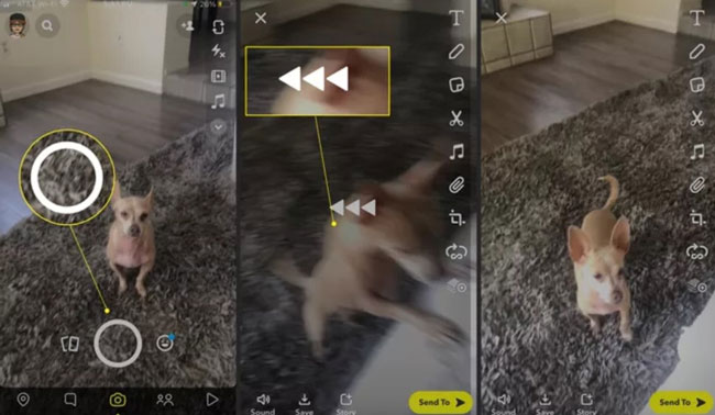 reproducir video al revés con snapchat