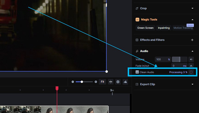 quitar sonido de fondo de video con runway