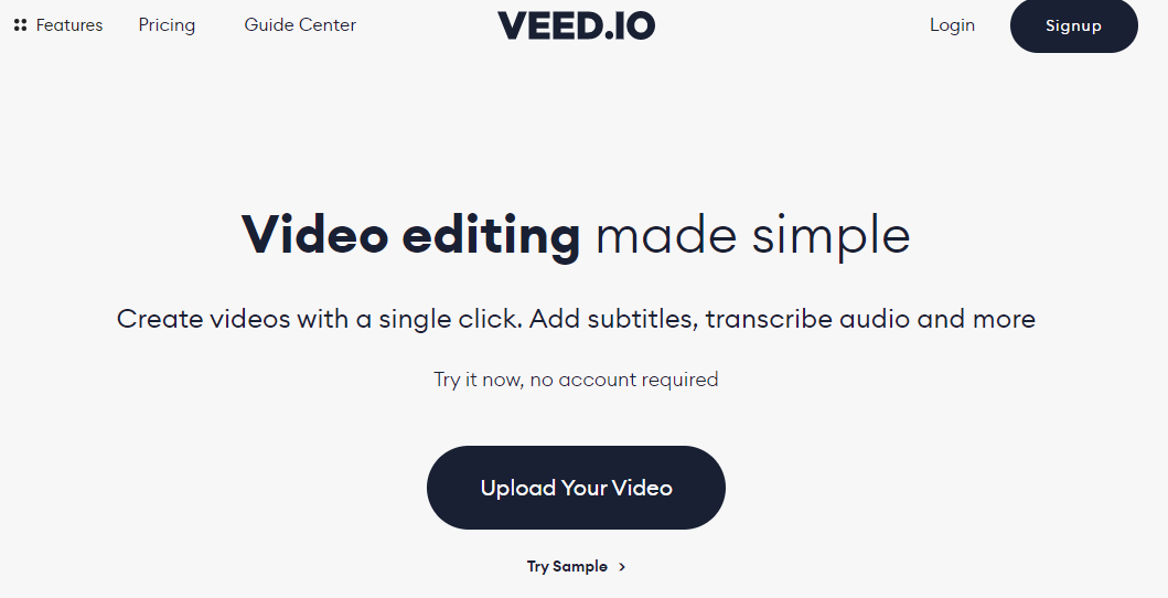 subir el archivo de vídeo a veed.io