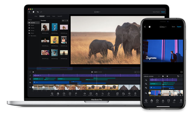 interfaz de vn video editor