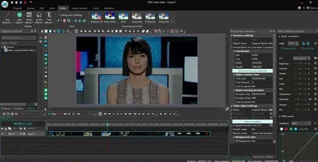 interfaz de vsdc editor de video