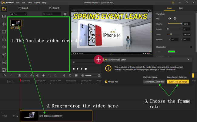 como editar el video de youtube de otra persona en un dispositivo mac y windows con acemovi recorder