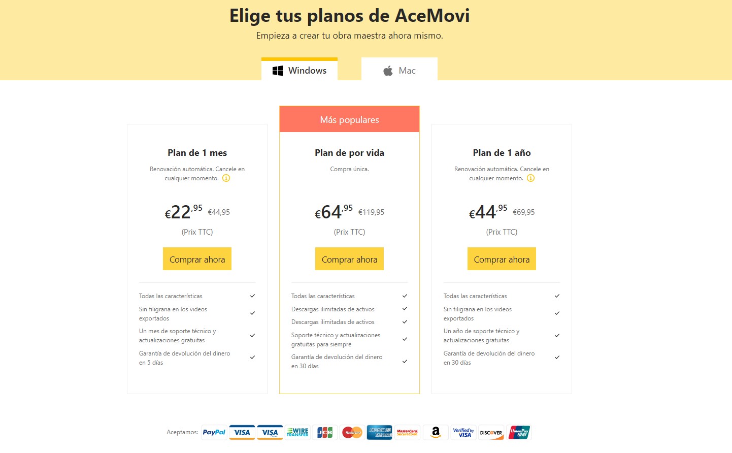 precio de acemovi video editor